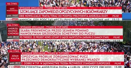 Skargi na "paski grozy" TVP Info. "Nierzetelne i stronnicze"