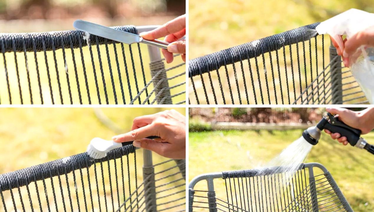 How to Remove Bird Droppings Stains From Garden Furniture?