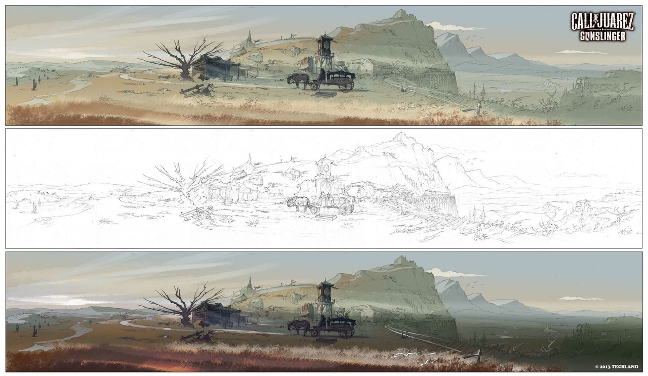 Jak rysowano Dziki Zachód - zobaczcie grafiki koncepcyjne do Call of Juarez: Gunslinger
