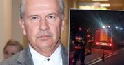 Tomasz Stockinger zderzył się z dzikiem. Na miejscu pojawiły się dwa zastępy straży. Są zdjęcia