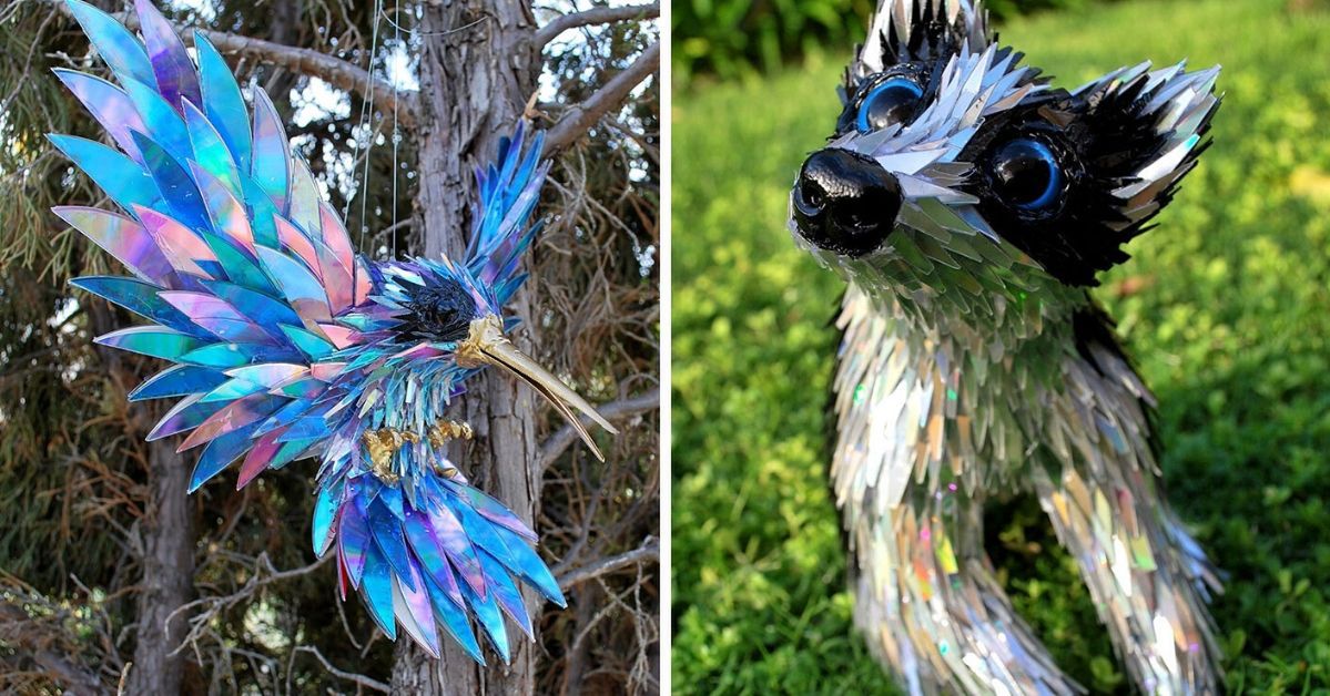 20 Stunning Sculptures Made of Old CDs. They Look as If They Were from Another Dimension