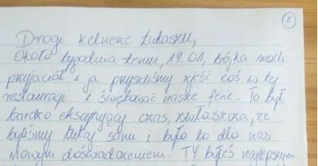 Kelner nie był zadowolony że dostał tylko 3,27 zł napiwku. Tydzień później otrzymał zaskakujący list