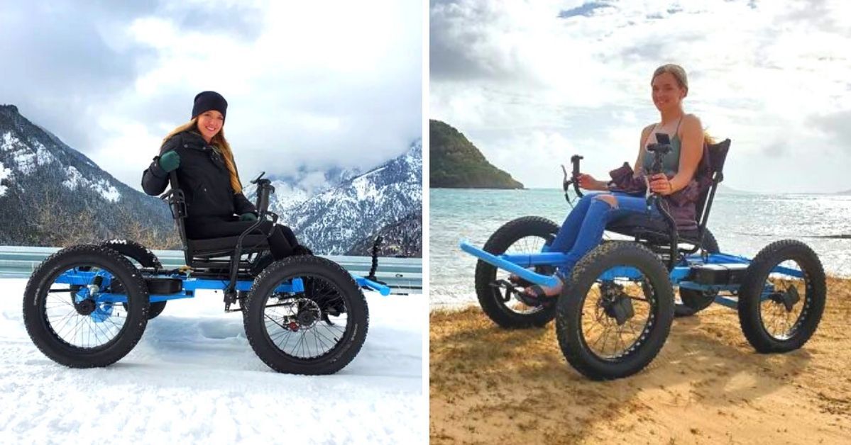 A Husband Designs an All-Terrain Vehicle for His Physically Disadvantaged Wife. Finally She Can Reach Places That Used to Be beyond Her Reach