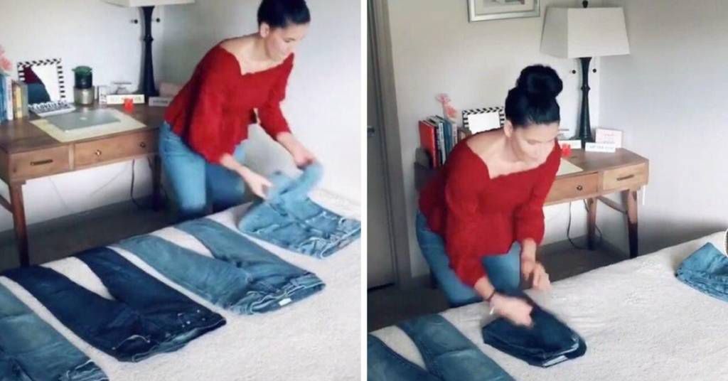 An American Woman’s Way of Folding Jeans Has Conquered the Internet. They Can Take Up Much Less Space!