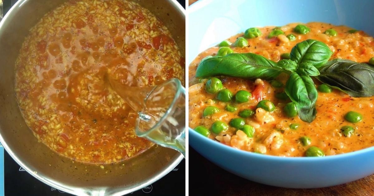 Kremowo-pomidorowy obiad z ryżem dla malucha