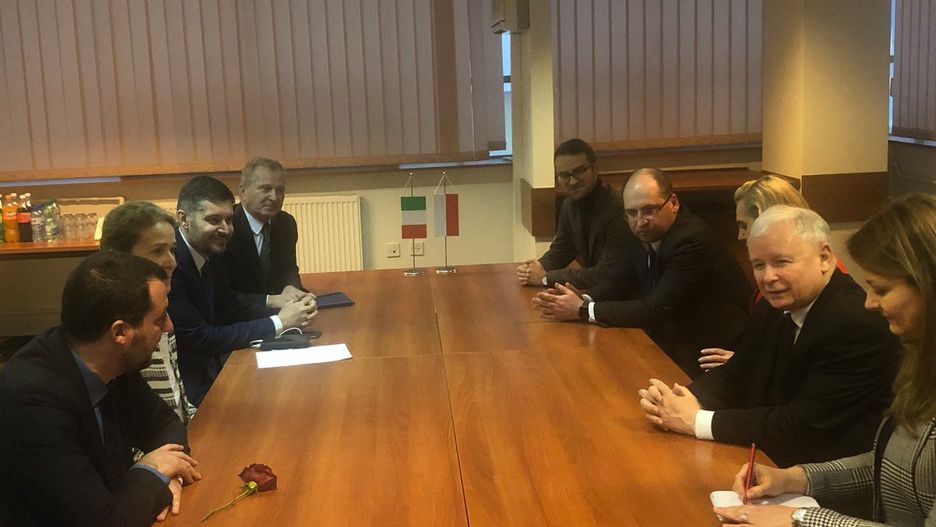 Spotkanie Matteo Salviniego i Jarosława Kaczyńskiego w siedzibie PiS