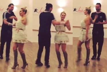 Doda i Emil Haidar na pierwszej lekcji weselnego tańca