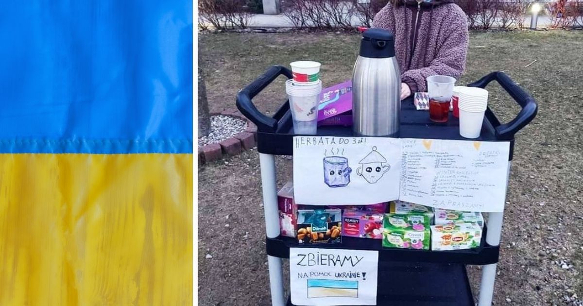 Dziewczynki wystawiły stoisko z herbatą. Cały dochód przekazują na pomoc Ukrainie