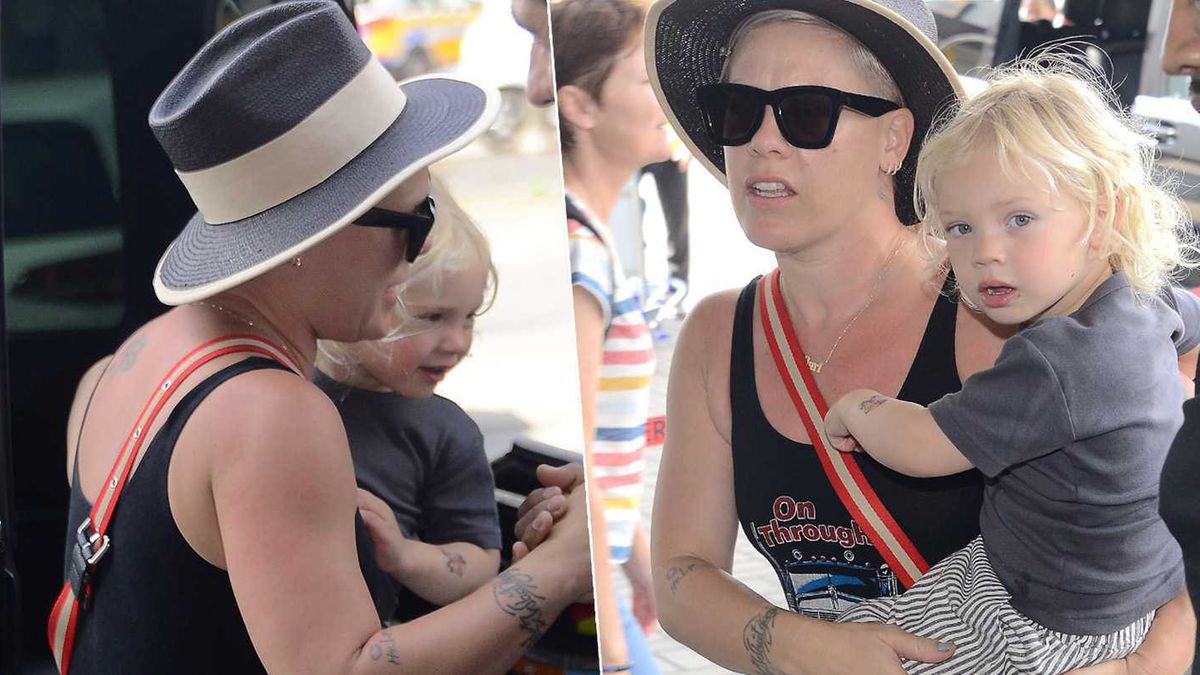 Pink - Alecia Beth Moore z synem Jameson Moon Hart po koncercie na Stadionie Narodowym