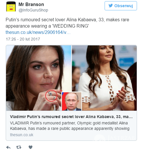 Alina Kabajewa i Władimir Putin wzięli ślub?
