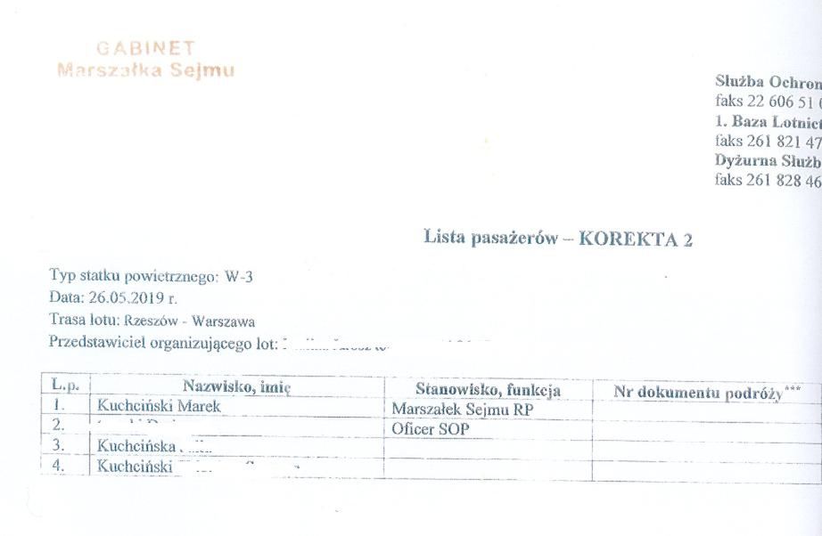 Chodzi o 6 lotów od stycznia do lipca tego roku. 