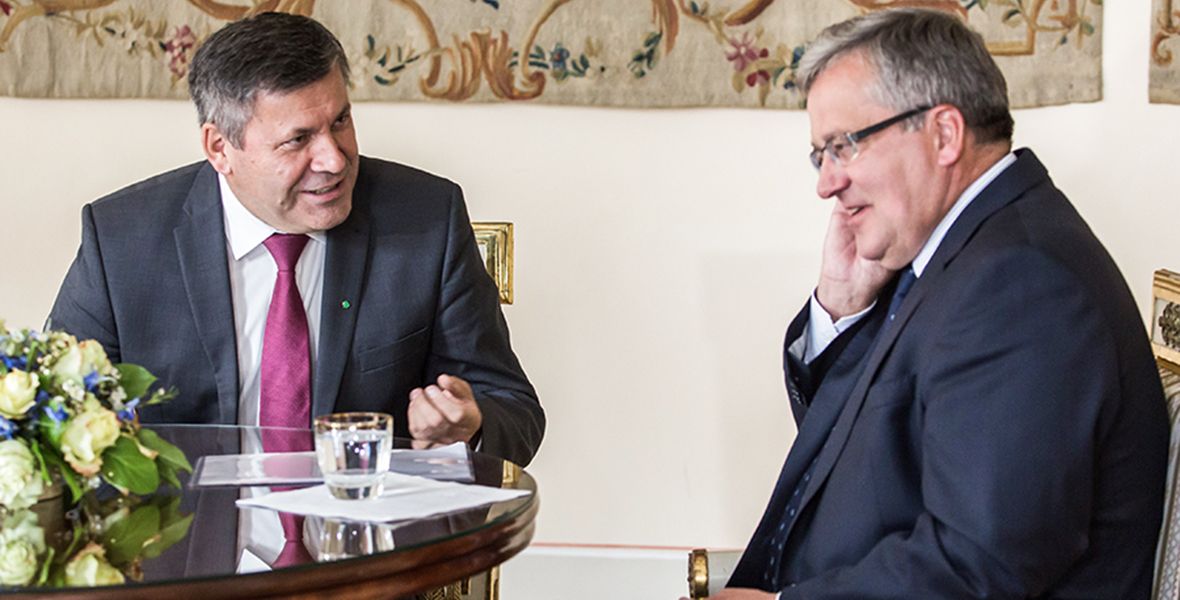 Warszawa. 08.09.2014 r. Prezydent Bronisław Komorowski i wicepremier Janusz Piechociński 