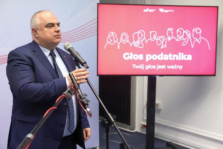 Tadeusz Kościński prezentuje aplikację Głos Podatnika.