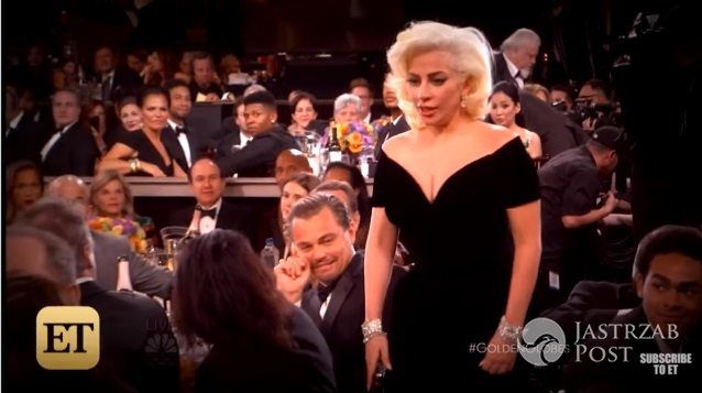 Lady Gaga odbiera Złotego Globa, bezcenna mina Leonardo DiCaprio