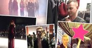 Radek Pestka w spódnicy i zaskakujący gość na widowni pokazu Jacob Birge Vision podczas FashionPhilosophy Fashion Week Poland
