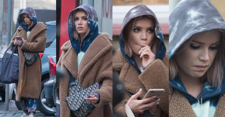 Opatulona Maffashion z torebką Diora za 13 tysięcy złotych oczekuje na taksówkę, która zawiezie ją do narzeczonego (ZDJĘCIA)