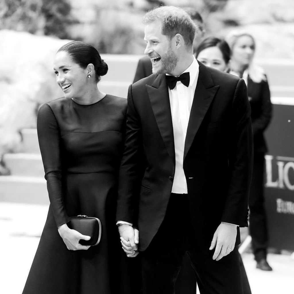 Meghan Markle i książę Harry na premierze filmu Król Lew