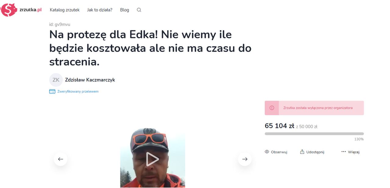 Zbiórka dla Edka z programu Złomowisko PL