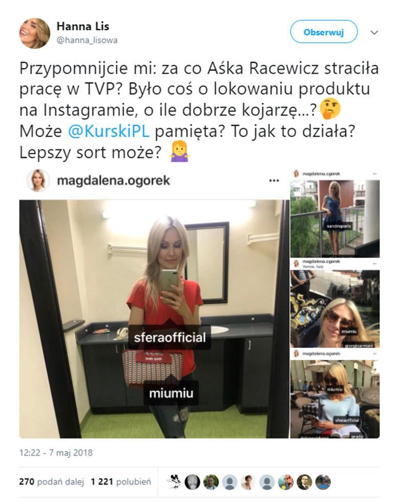 Hanna Lis skrytykowała Jacka Kurskiego