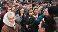 Czeczeni i rosyjski żołnierz