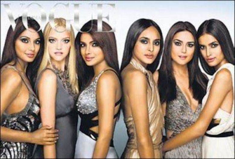 Vogue India – pierwsza okładka – Bipasha Basu, Gemma Ward, Priyanka Chopra, Monikangana Dutta, Preity Zinta, Lakshmi Menon