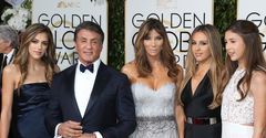 Sylvester Stallone z córkami na rozdaniu Złotych Globów