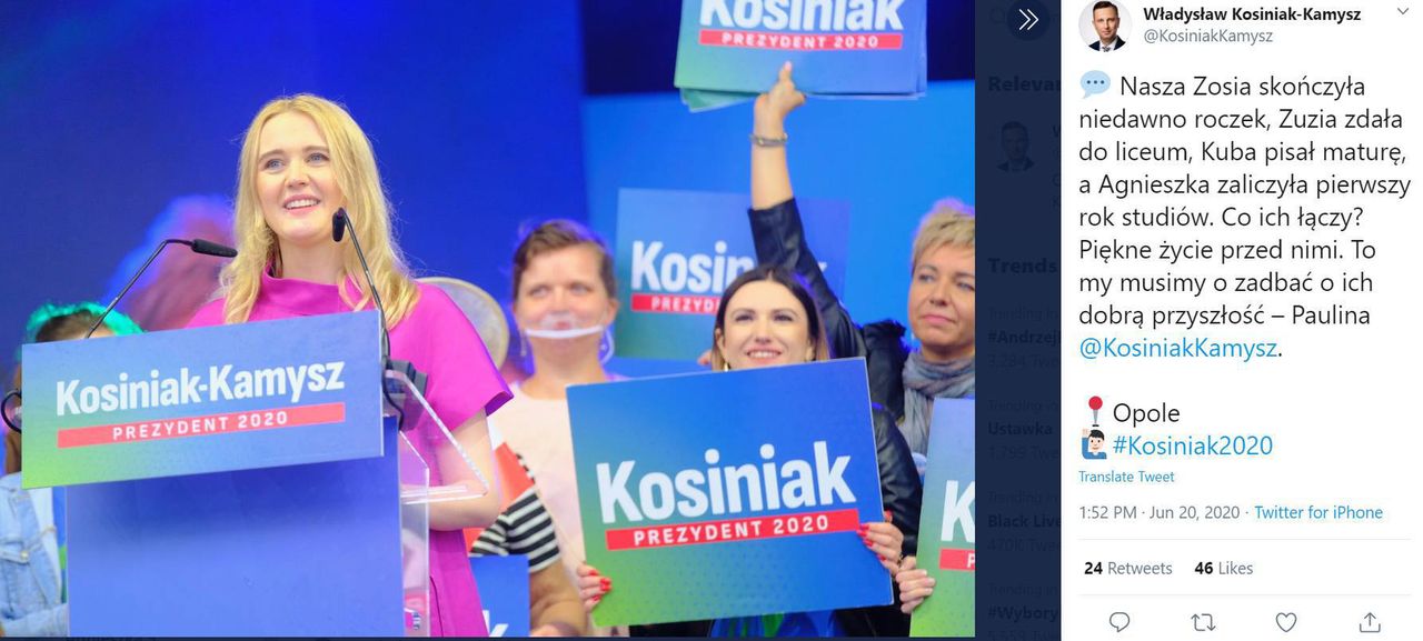 Paulina Kosiniak-Kamysz w Opolu. Fot. Twitter