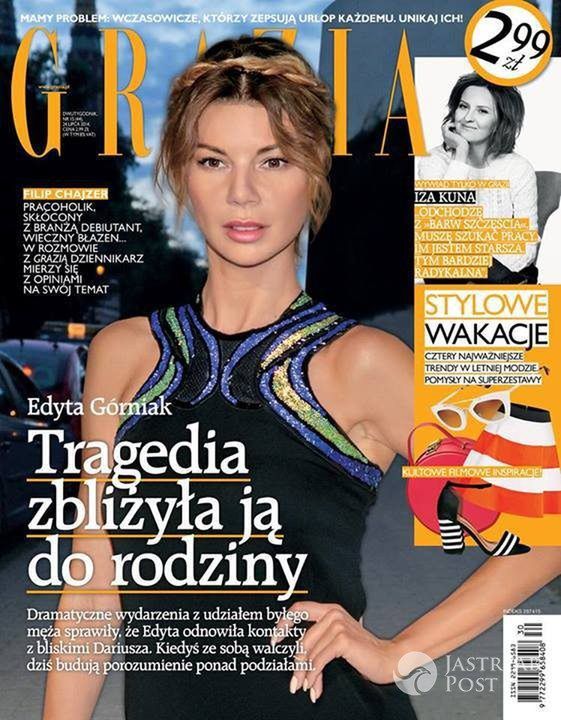 Edyta Górniak poprawiona na okładce Grazia