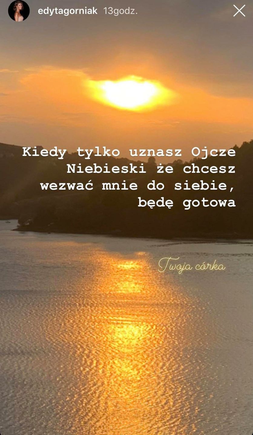 Edyta Górniak - nowy post na Instastory