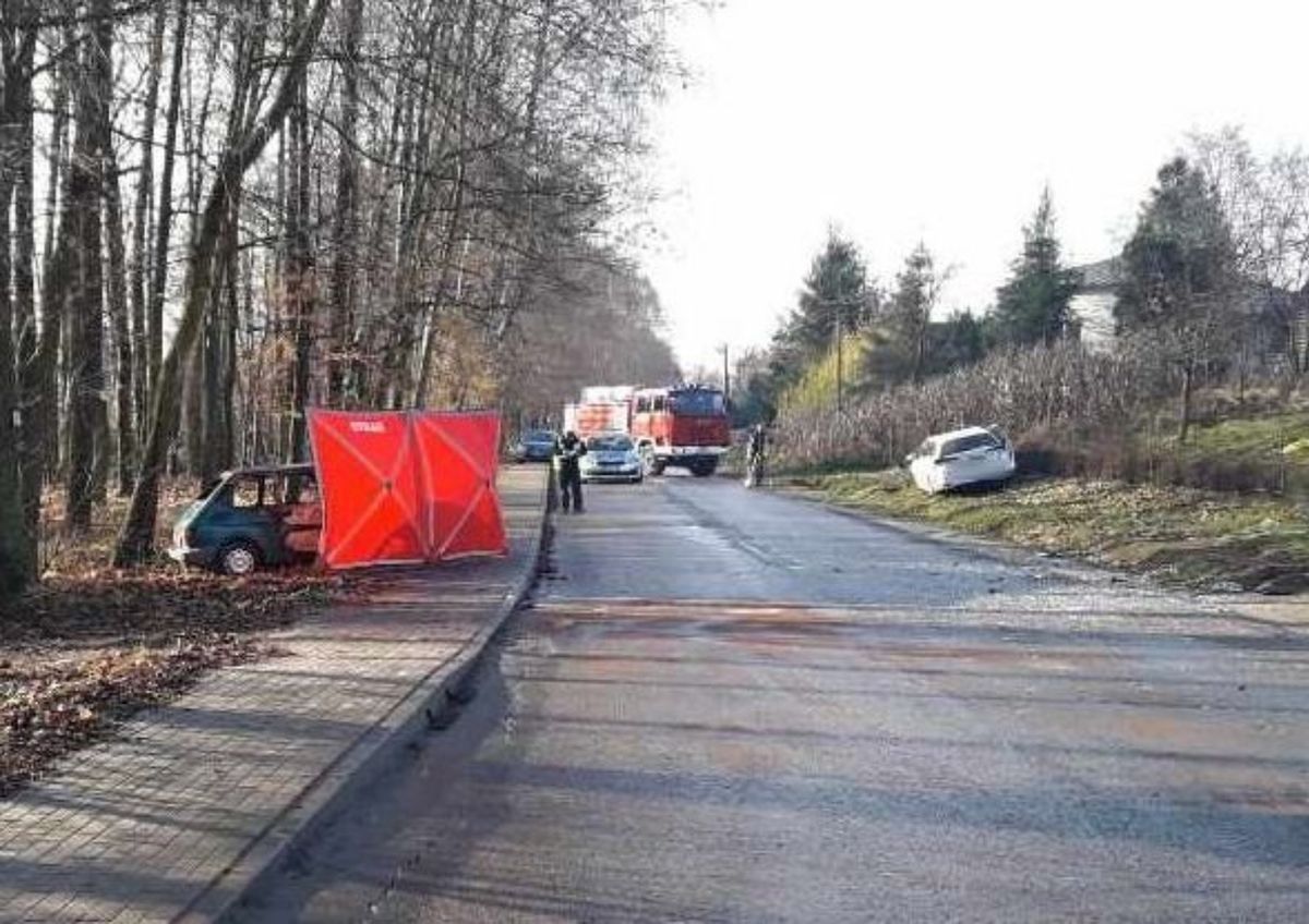 Sporniak. Tragiczne zderzenie samochodów. Kobieta spłonęła w małym fiacie