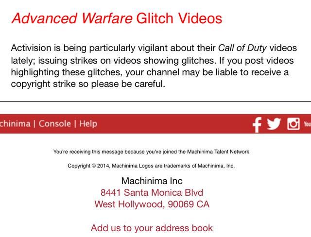 Activision próbuje ściągać z YouTube'a filmy pokazujące glitche w Call of Duty: Advanced Warfare