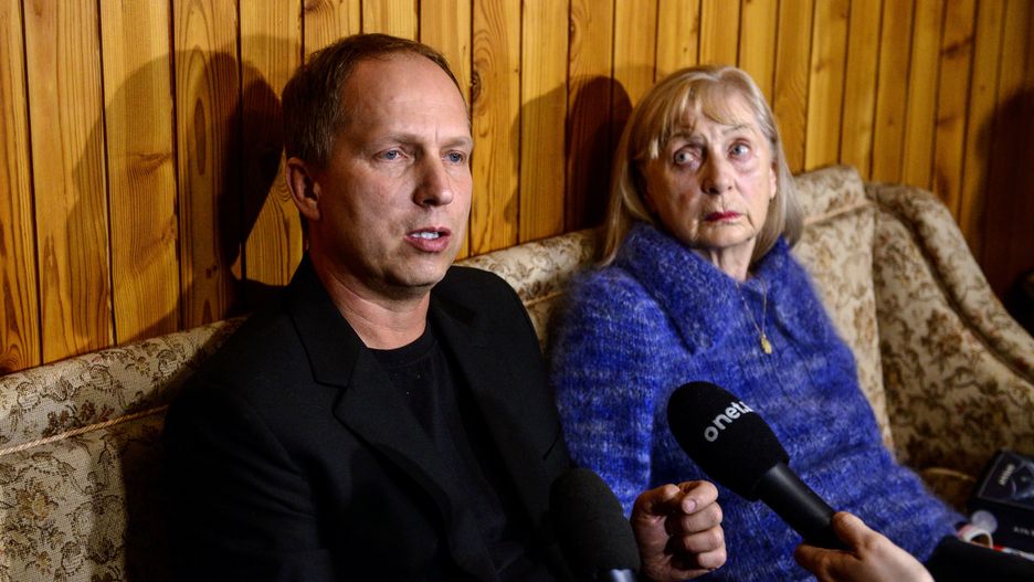 Wojciech Musialik z wdową po generale Kiszczaku - Marią Kiszczak