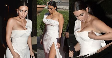 Kim Kardashian znów w za ciasnych ubraniach. Wpadka?