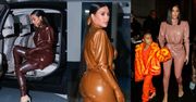 Wyfiokowana Kim Kardashian podbija Paryż w trzech lateksowych stylizacjach. Ikona stylu czy ofiara mody? (ZDJĘCIA)