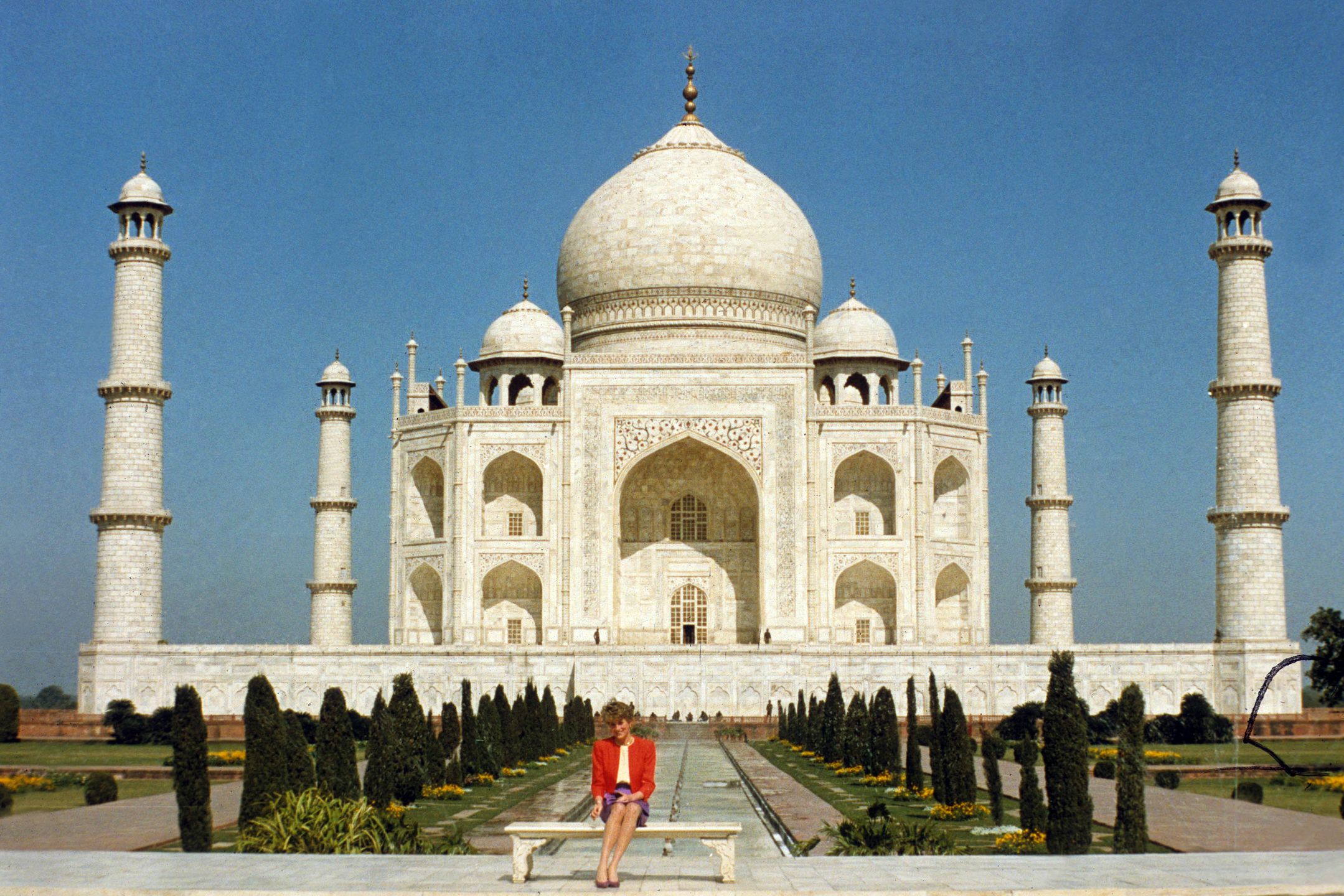 Księżna Diana przy Taj Mahal w Indiach 