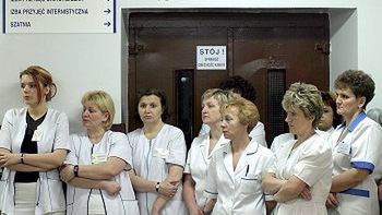 Protest pielęgniarek w Kielcach