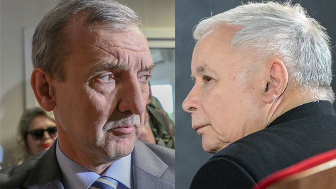 Szef ZNP Sławomir Broniarz i szef PiS Jarosław Kaczyński
