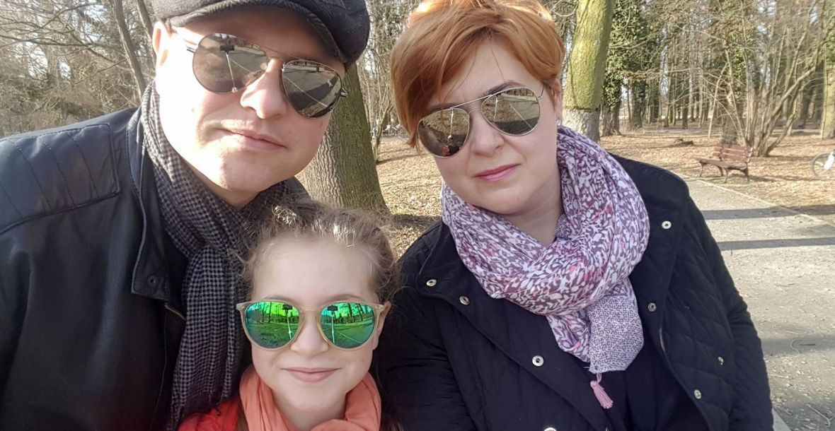Wojciech, Dorota i Julia - rodzina Prackich w komplecie 