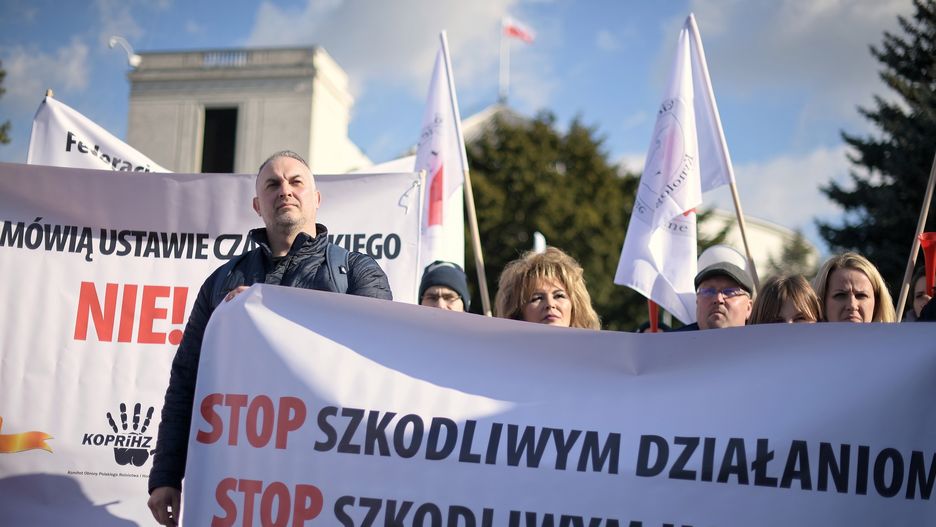 Protest rolników odbył się 26 lutego pod Sejmem