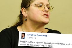 Krystyna Pawłowicz przeprasza sędziów. A przynajmniej... próbuje przeprosić