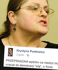 Krystyna Pawłowicz przeprasza sędziów. A przynajmniej... próbuje przeprosić
