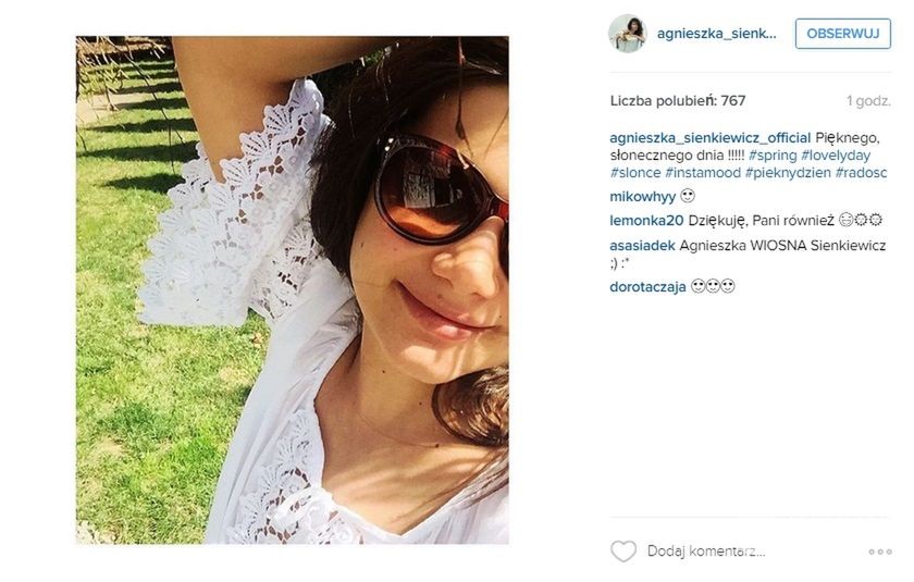 Agnieszka Sienkiewicz na kilka chwil przed porodem
