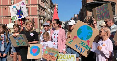 Magdalena Adamowicz i Aleksandra Dulkiewicz na proteście klimatycznym w Gdańsku