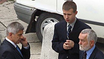 Premier Marek Belka oraz kandydat na szefa Agencji Wywiadu Andrzej Ananicz