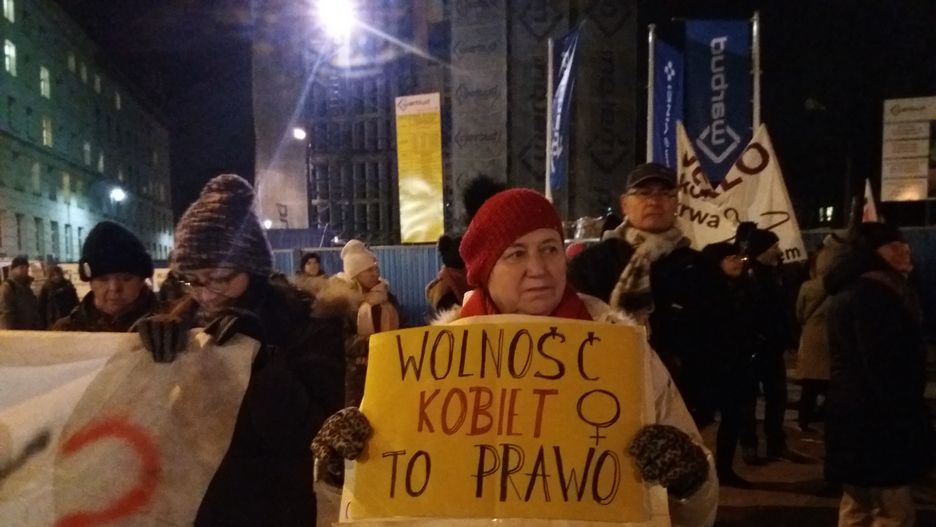 Protestujący przy Sejmie