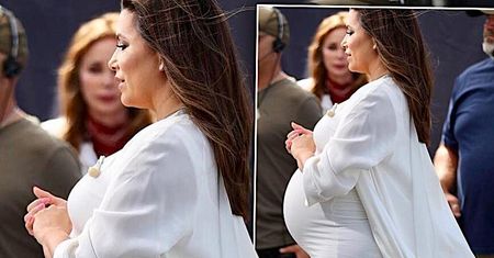 Eva Longoria pokazała gigantyczny ciążowy brzuch, ale to jej widowiskowe mega szpilki robią wrażenie! Odważnie!