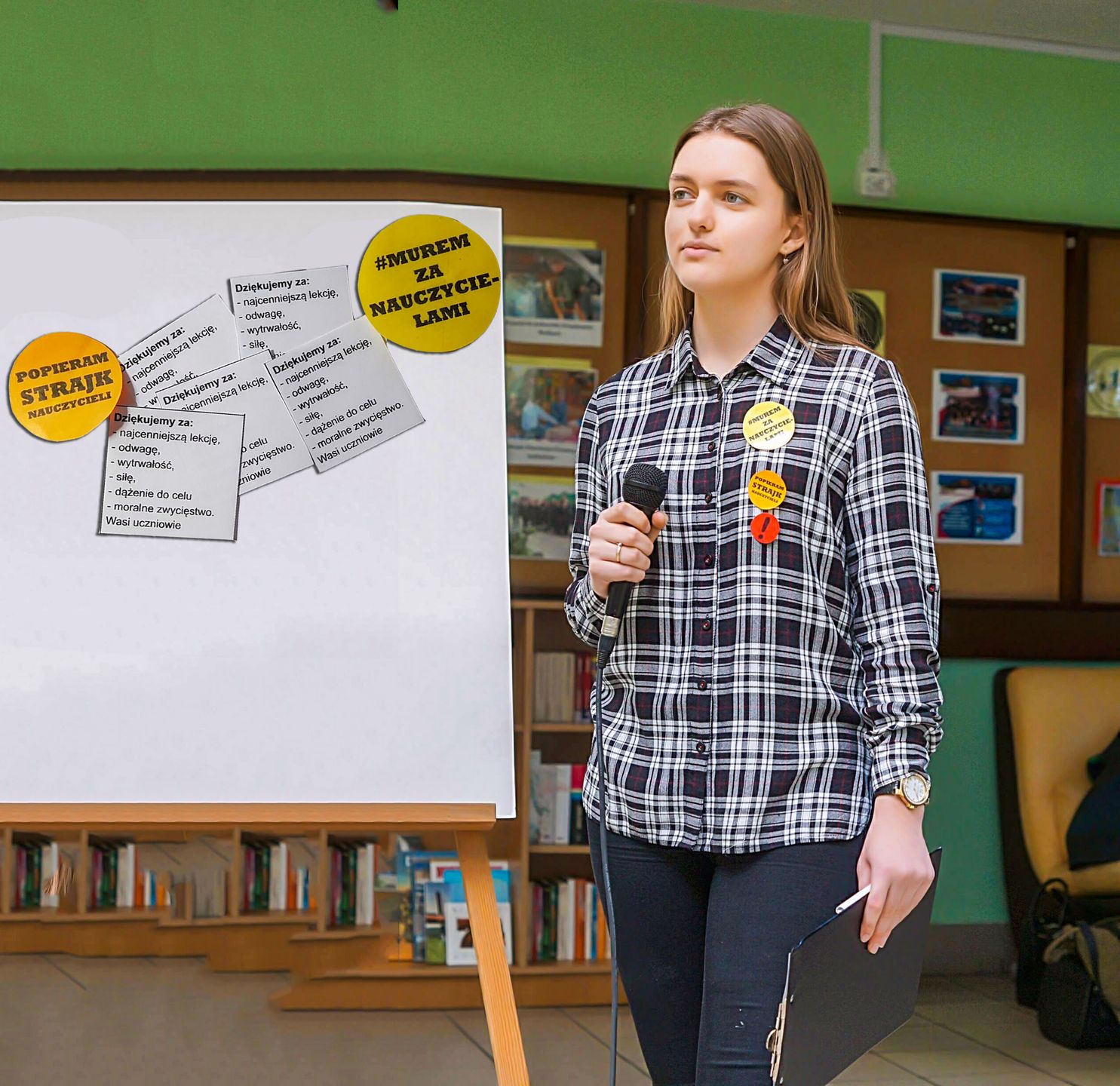 Julia Łoś, uczennica II LO w Kwidzynie wspierała nauczycieli przez całą akcję strajkową
