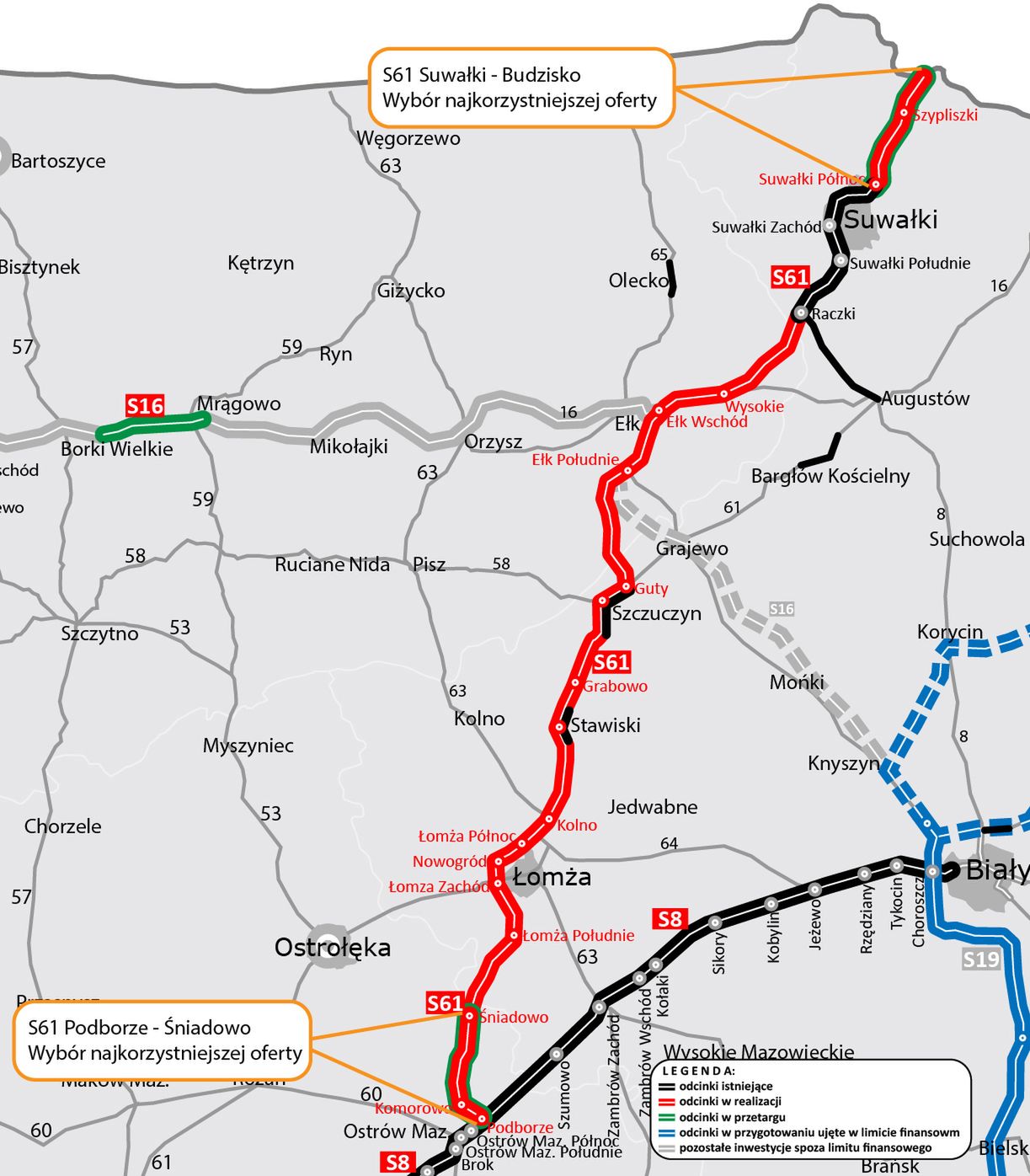 Via Baltica ma komplet wykonawców. GDDKiA rozstrzygnęła ostatnie przetargi na budowę S61