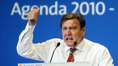 Gerhard Schroeder na zjeździe SPD