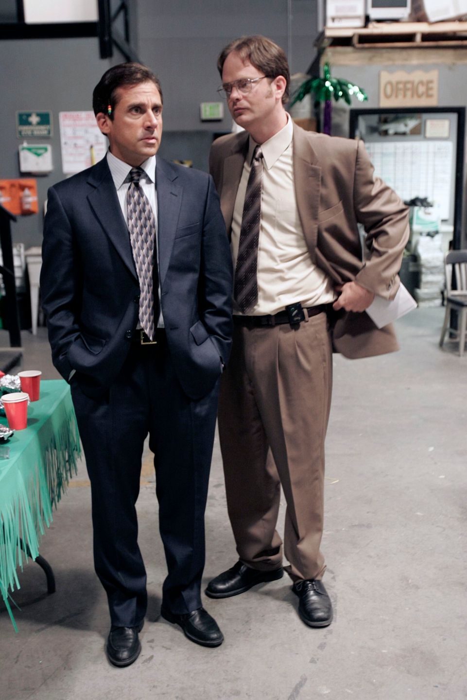 THE OFFICE -- "The Return" Episode 3011 -- Pictured: (l-r) Steve Carell as Michael Scott, Rainn Wilson as Dwight Schrute -- NBC Photo: Byron Cohen 